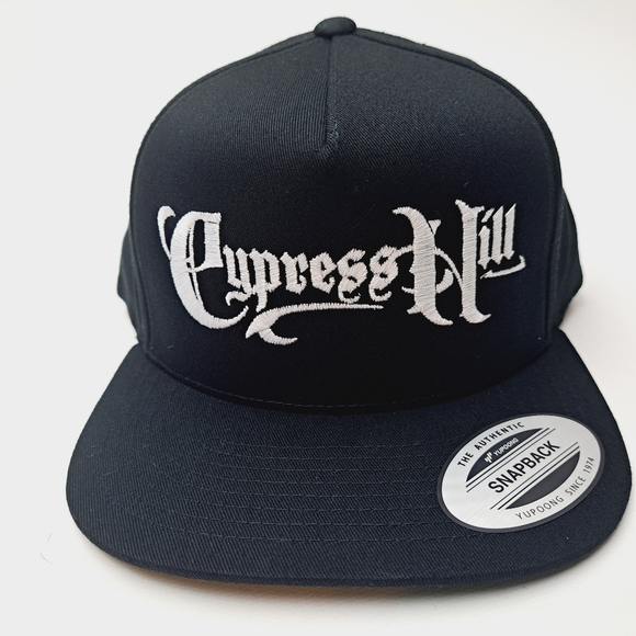Cypress Hill Flat Bill Embroidered Snapback Cap Hat Yupoong Black - Picture 2 of 5